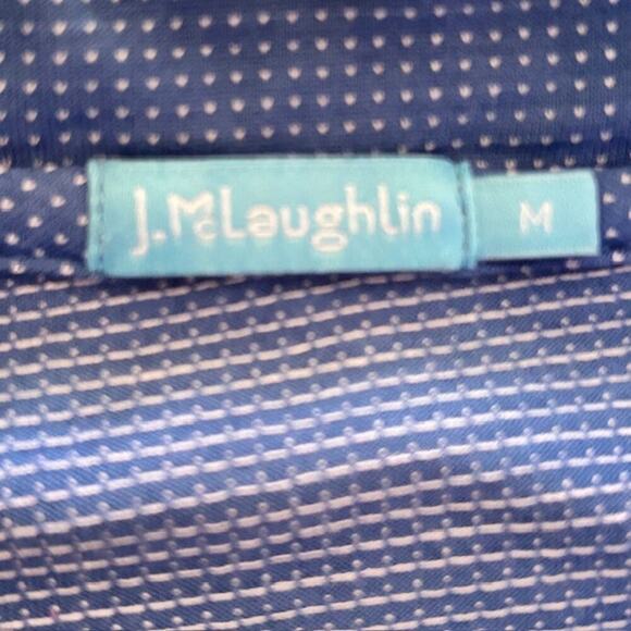 J. McLaughlin Men’s Blue Pima Cotton Polo Shirt size Medium - Picture 4 of 6